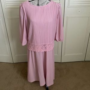 Sandi Dee pink long dress vintage size 12 chiffon like